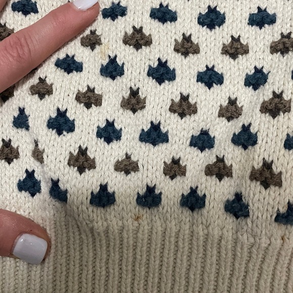 VTG Eddie Bauer Men's XL Cotton Fair Isle‎ Heavy Knit Crewneck Sweater USA Made - Picture 5 of 7